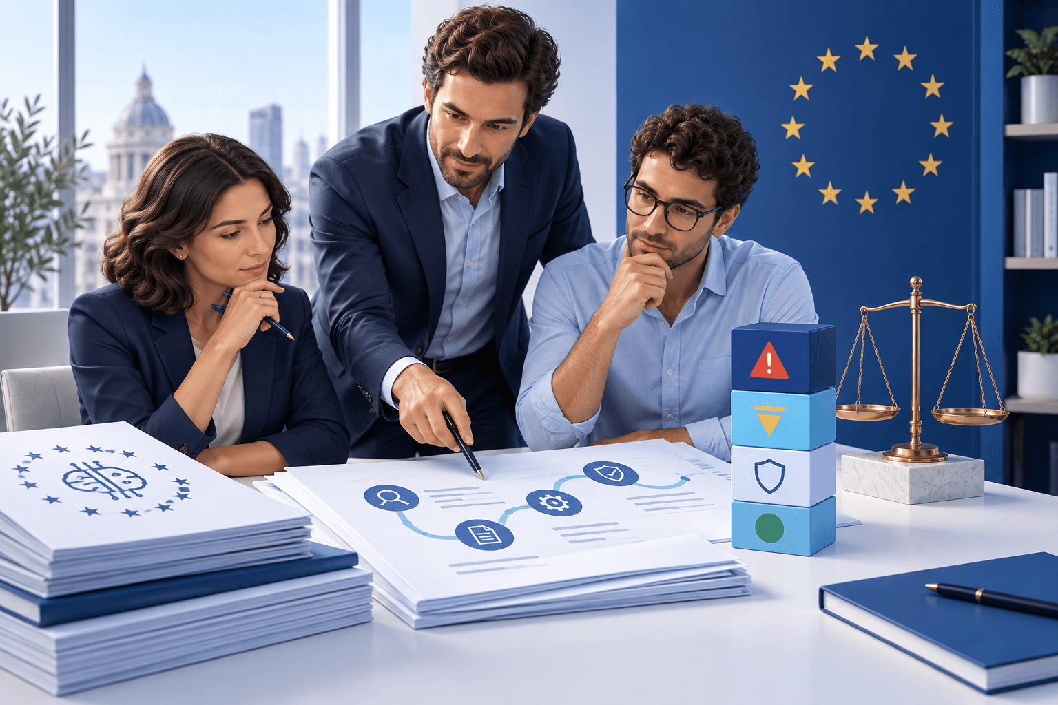 Equipo preparando la aplicación práctica del AI Act